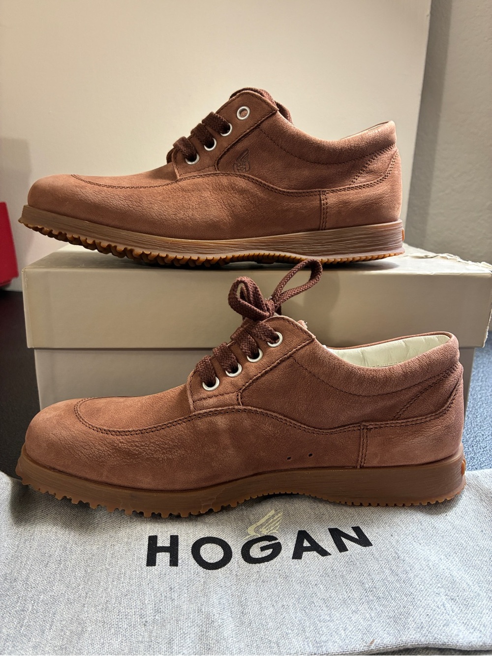 Hogan Women’s Suede Shoes in Rust Brown